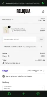 FREESHIP coupon verification screenshot