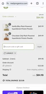 Remedy Organics coupon verification screenshot