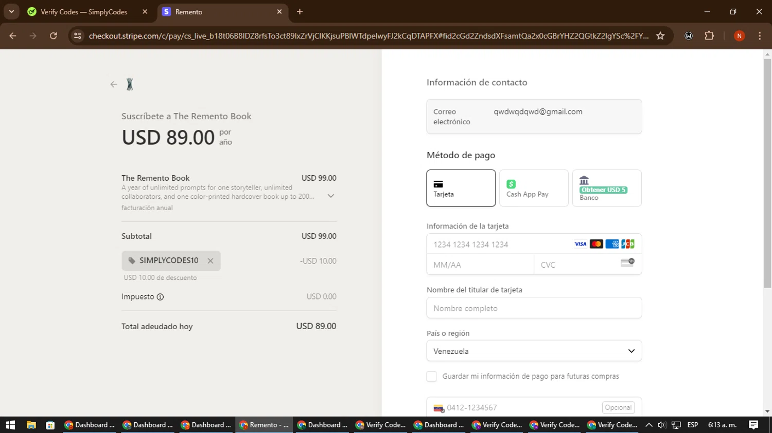 Remento checkout page showing Remento promo code box | Screenshot taken by SimplyCodes community member on Jul 19, 2024