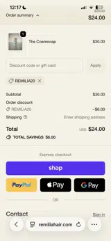 REMILIA20 coupon verification screenshot