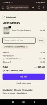 itsstarfaceorganics coupon verification screenshot