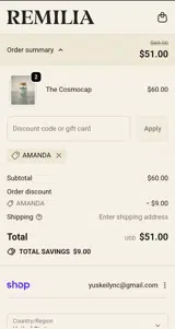 Amanda coupon verification screenshot