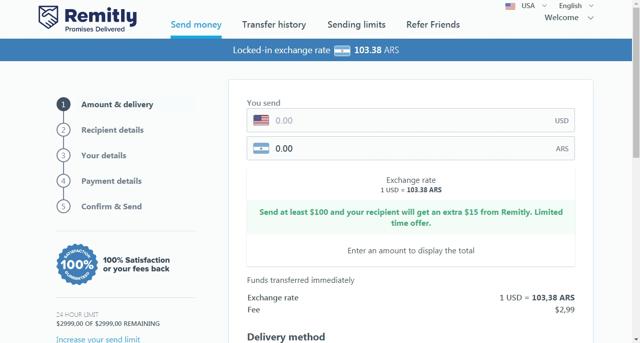 Remitly checkout page showing Remitly promo code box | Screenshot taken by SimplyCodes community member on May 30, 2020