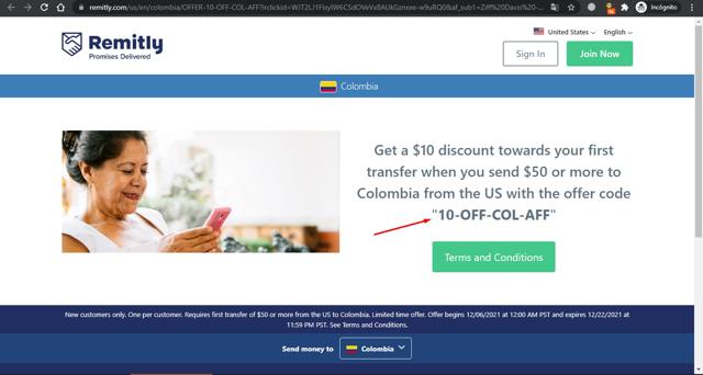 Remitly checkout page showing Remitly promo code box | Screenshot taken by SimplyCodes community member on Feb 3, 2022