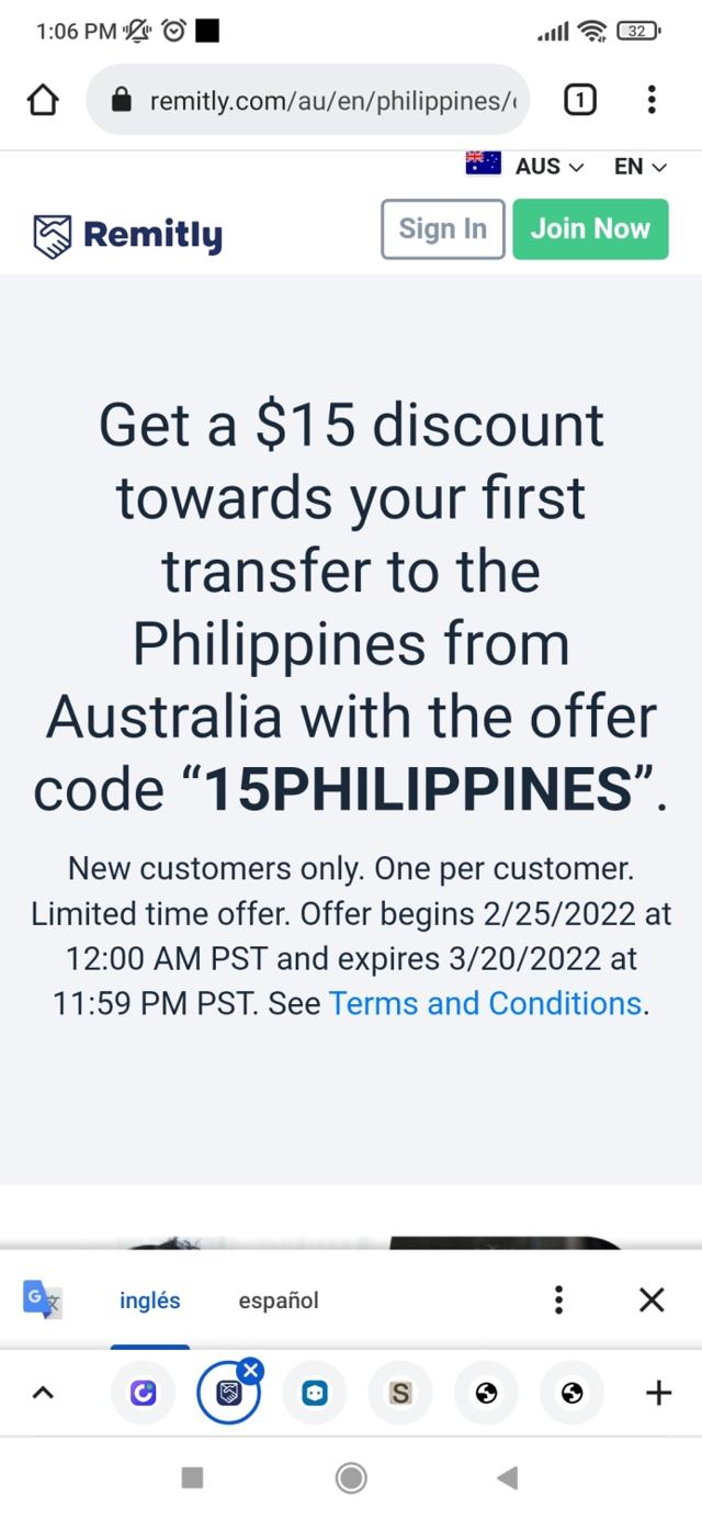Remitly checkout page showing Remitly promo code box | Screenshot taken by SimplyCodes community member on Feb 25, 2022