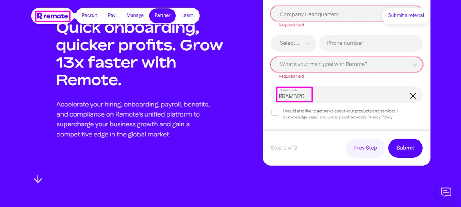 Remote promo code screenshot showing code RRAMBI20 applied at Remote checkout page. Uploaded by SimplyCodes community member mrdarcy on Mar 26, 2025