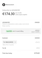 MALOUM30 coupon verification screenshot