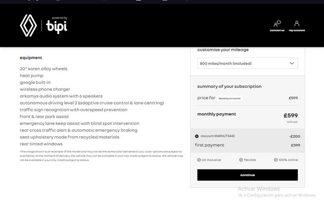 Renault checkout page showing Renault promo code box | Screenshot taken by SimplyCodes community member on Dec 31, 2024