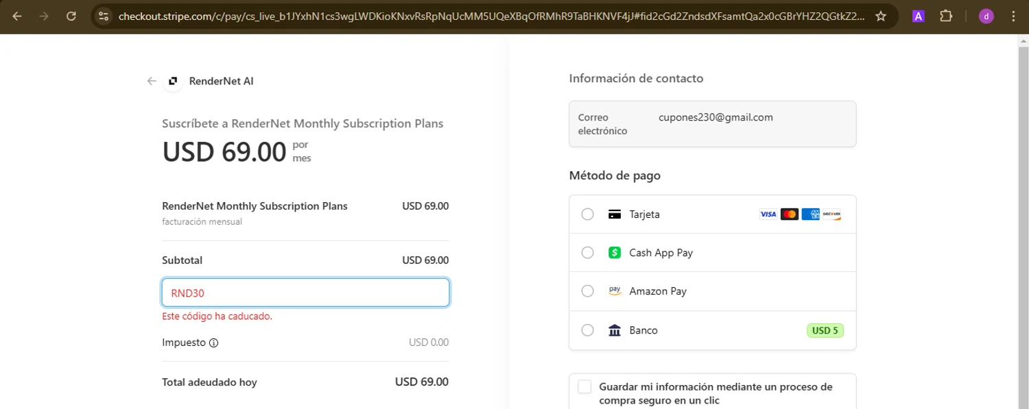 Affogato AI promo code screenshot showing code RND30 applied at Affogato AI checkout page. Uploaded by SimplyCodes community member PennyTiger4891 on Feb 8, 2025