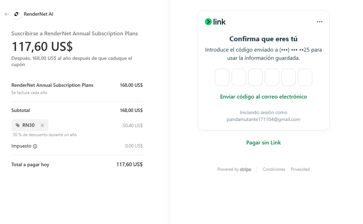 Affogato AI checkout page showing Affogato AI promo code box | Screenshot taken by SimplyCodes community member on Apr 6, 2025