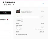 Rennora Beauty coupon verification screenshot