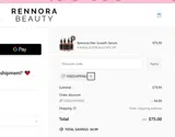Rennora Beauty coupon verification screenshot