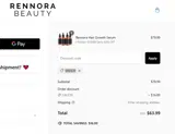 Rennora Beauty coupon verification screenshot