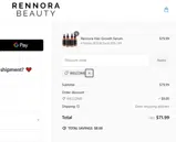 Rennora Beauty coupon verification screenshot