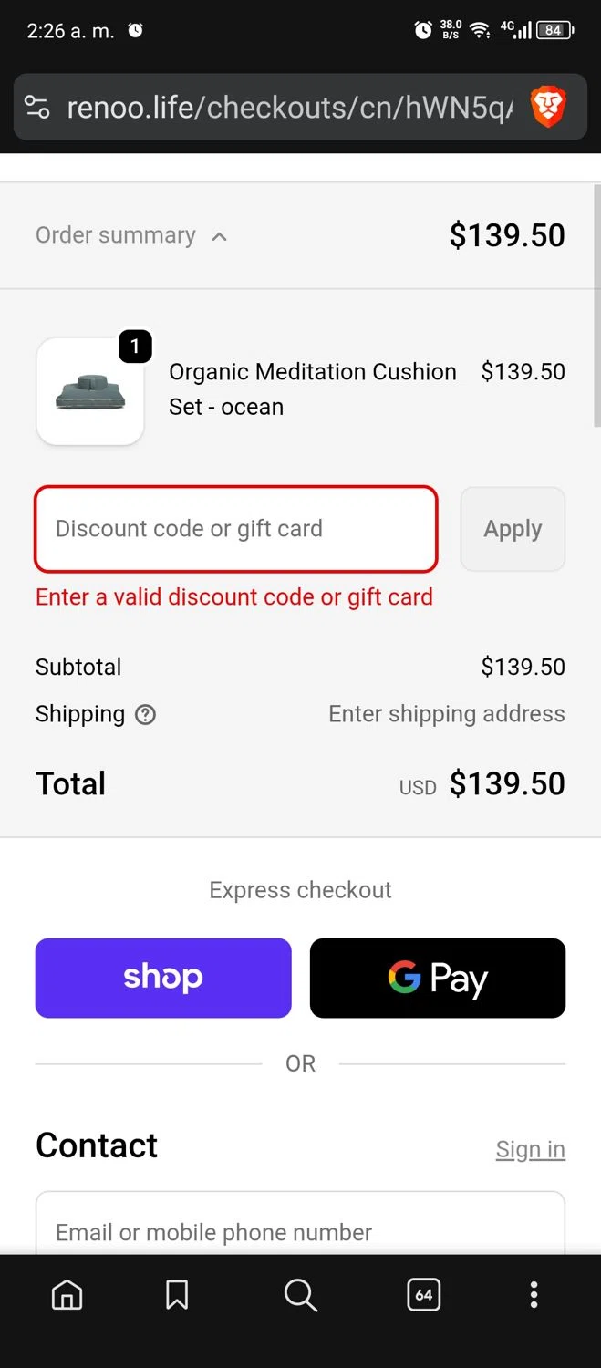 renoo.life promo code screenshot showing code CALM15 applied at renoo.life checkout page. Uploaded by SimplyCodes community member MrWolf on Nov 29, 2025
