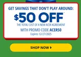 acer50 coupon verification screenshot