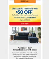 ASHLEY50 coupon verification screenshot