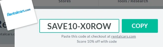 where to use Rentalcars.com promo code box
