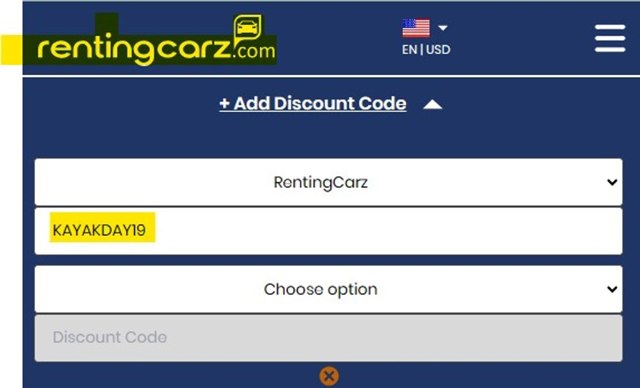 RentingCarz checkout page showing RentingCarz promo code box | Screenshot taken by SimplyCodes community member on May 3, 2024