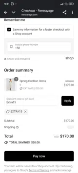 Extra15 coupon verification screenshot