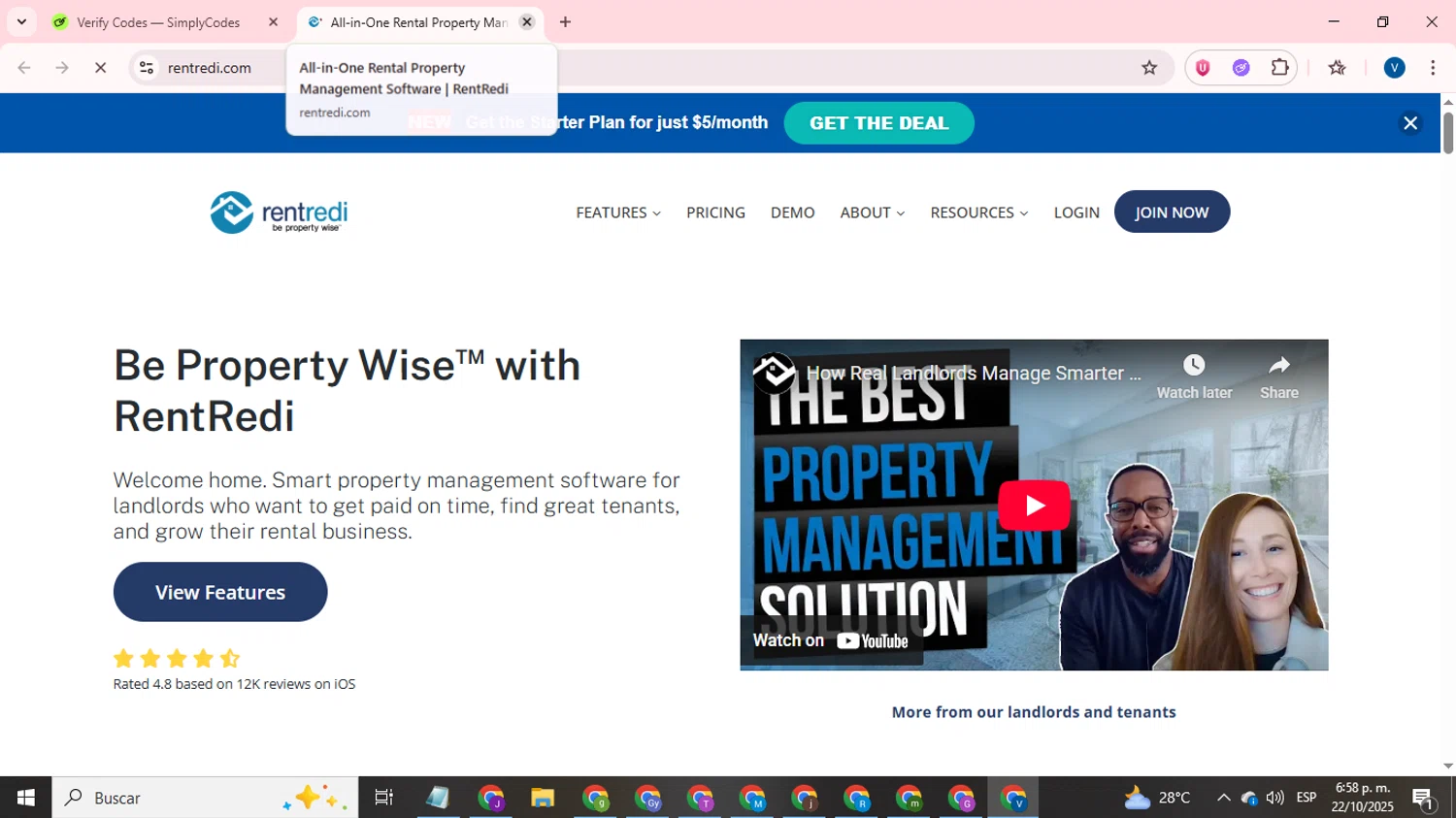 RentRedi promo code screenshot showing code APR2025 applied at RentRedi checkout page. Uploaded by SimplyCodes community member CrownTitan5376 on Oct 22, 2025