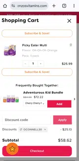 Oconnell30 coupon verification screenshot
