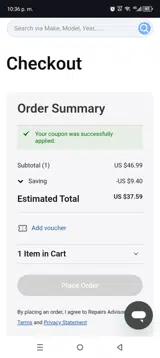 HALLOWEEN20 coupon verification screenshot