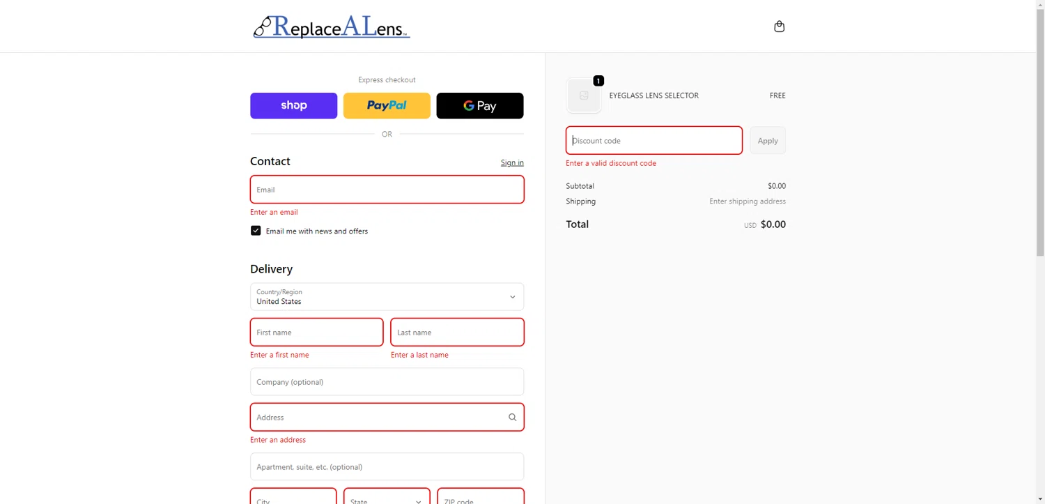 ReplaceALens promo code screenshot showing code BLACKFRIDAY applied at ReplaceALens checkout page. Uploaded by SimplyCodes community member RewardTitan728 on Dec 4, 2025