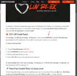 LUV2REPOST coupon verification screenshot