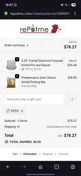 Pots coupon verification screenshot