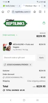 JESSICASANIMALFRIENDS coupon verification screenshot