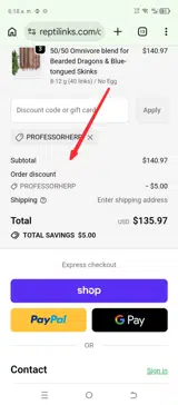 professorherp coupon verification screenshot