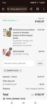 ZAREPTILES5 coupon verification screenshot