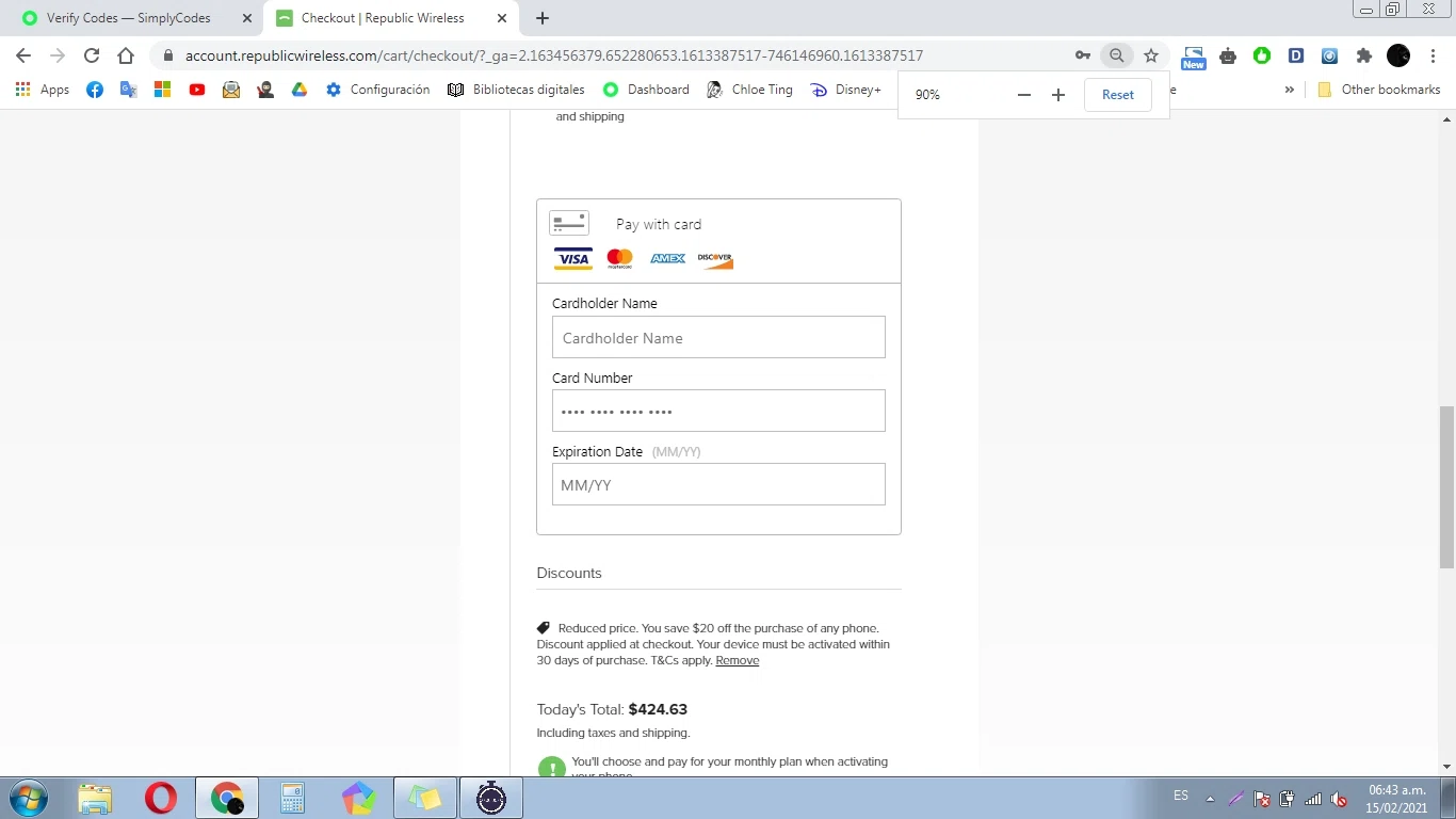 where to use Republic Wireless promo code box