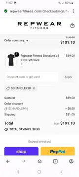 Repwear Fitness coupon verification screenshot