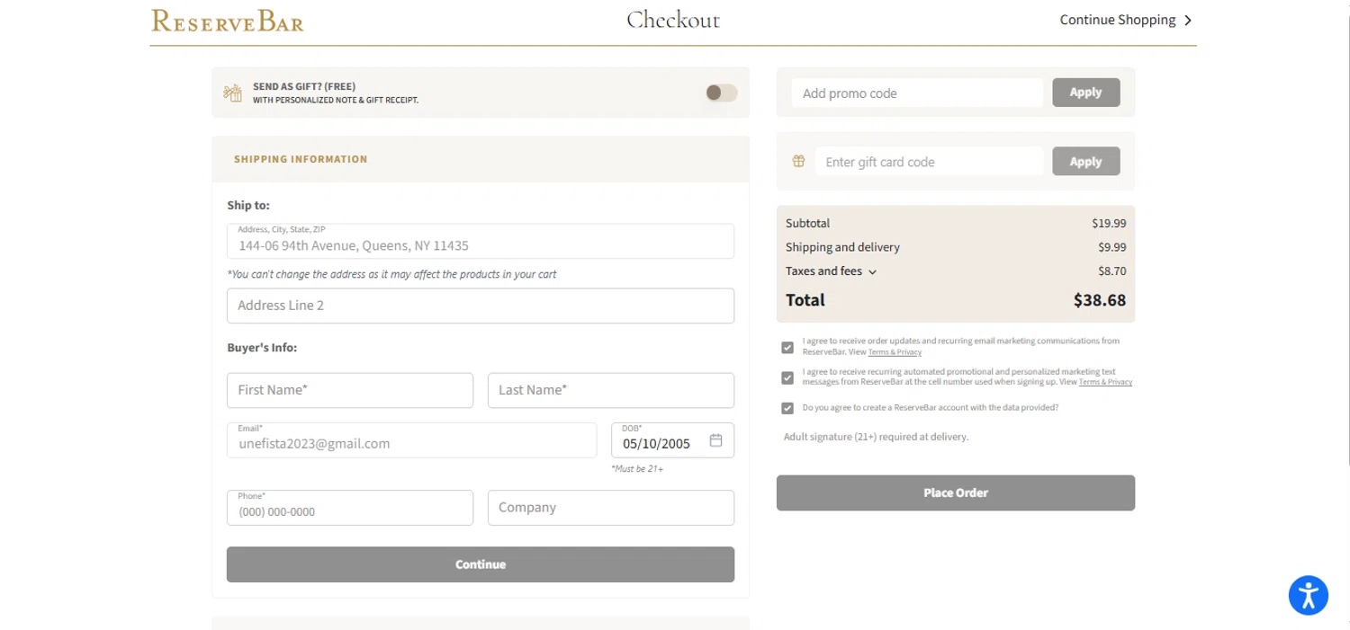 ReserveBar promo code screenshot showing code ENGRAVE25 applied at ReserveBar checkout page. Uploaded by SimplyCodes community member juanisaac on May 10, 2026