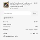 TAKEIT10 coupon verification screenshot