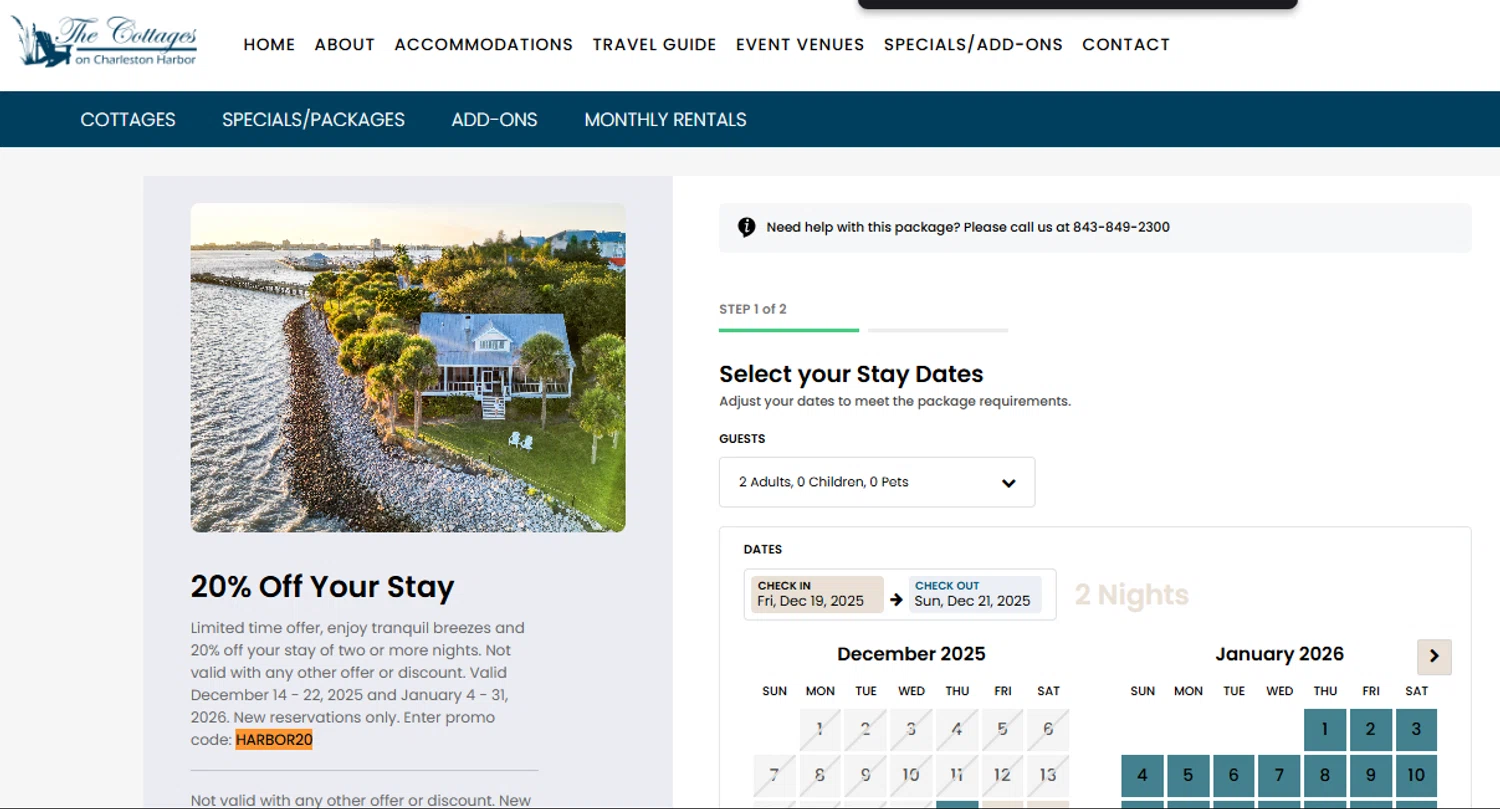 ResNexus promo code screenshot showing code HARBOR20 applied at ResNexus checkout page. Uploaded by SimplyCodes community member RickhiK on Dec 18, 2025