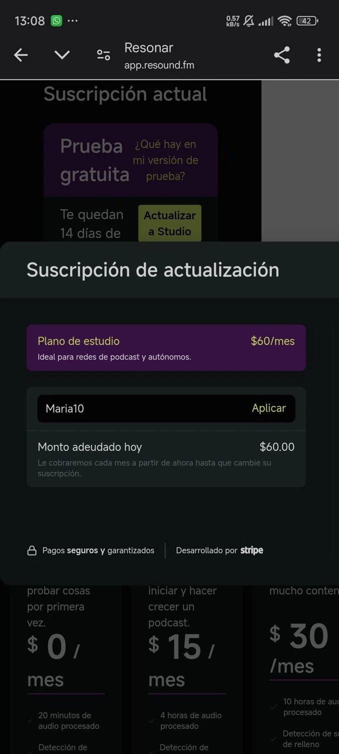 Resound checkout page showing Resound promo code box | Screenshot taken by SimplyCodes community member on Nov 7, 2024