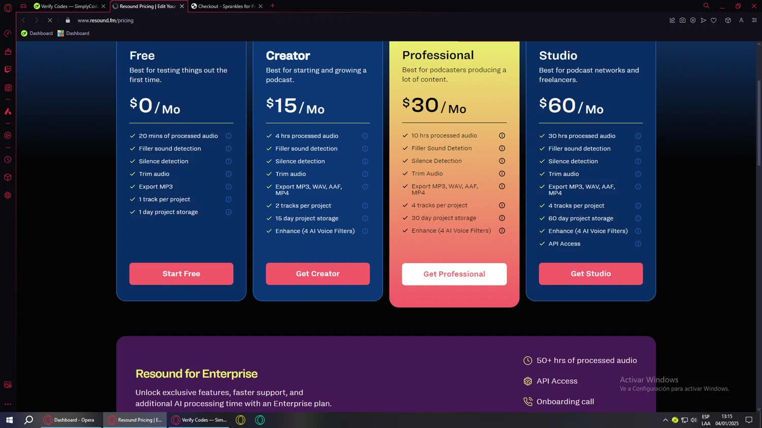 Resound checkout page showing Resound promo code box | Screenshot taken by SimplyCodes community member on Jan 4, 2025