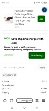 Restaurantware coupon verification screenshot