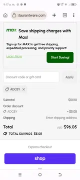 Restaurantware coupon verification screenshot