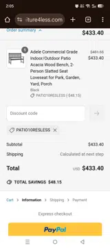 patio10resless coupon verification screenshot