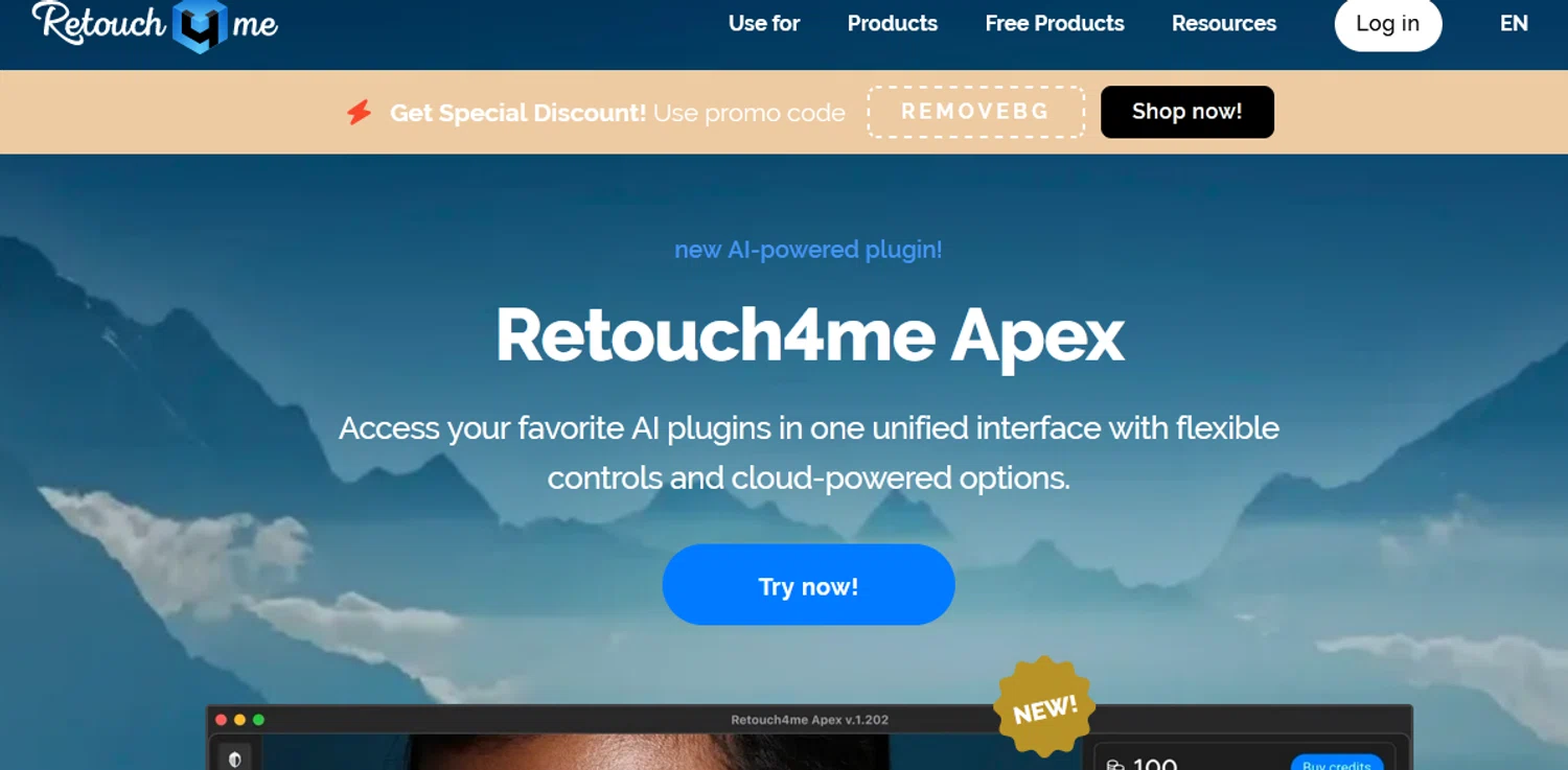 Retouch4me promo code screenshot showing code REMOVEBG applied at Retouch4me checkout page. Uploaded by SimplyCodes community member lissandraoctavio on Sep 25, 2025