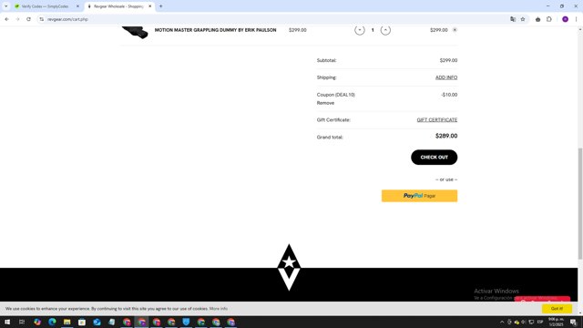 Revgear checkout page showing Revgear promo code box | Screenshot taken by SimplyCodes community member on Feb 2, 2025