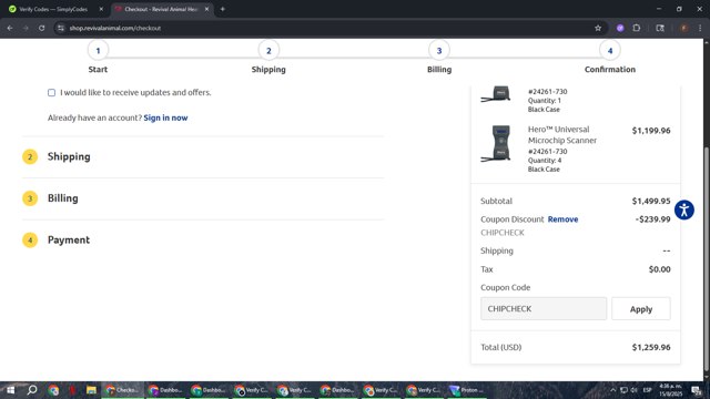 Revival Animal Health checkout page showing Revival Animal Health coupon code box | Screenshot taken by SimplyCodes community member on Aug 15, 2025