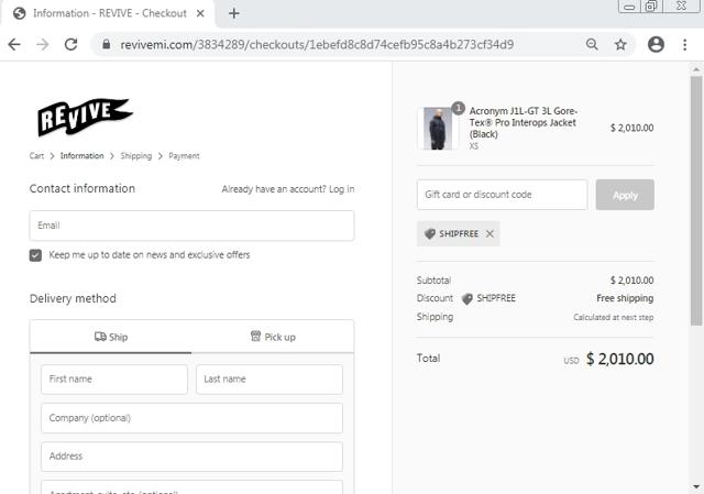 Revive checkout page showing Revive coupon code box | Screenshot taken by SimplyCodes community member on May 31, 2020