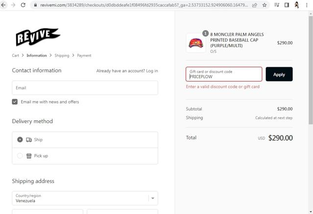 Revive checkout page showing Revive coupon code box | Screenshot taken by SimplyCodes community member on Mar 22, 2022