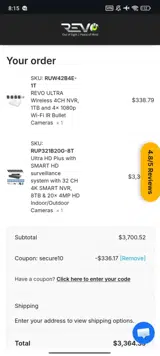 SECURE10 coupon verification screenshot