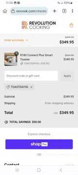 TOASTDAY50 coupon verification screenshot